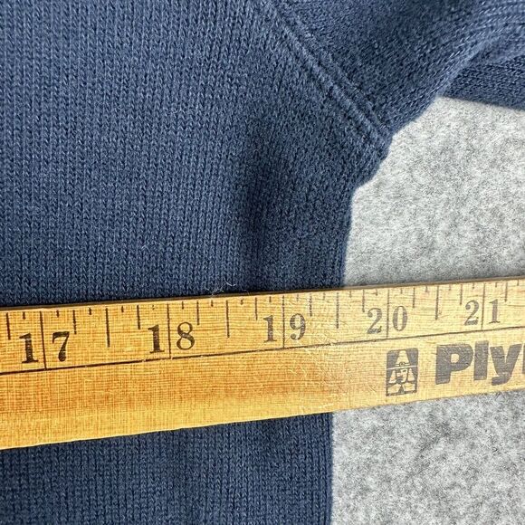 Lands End Bedford Rib Quarter Zip Sweater Mens Small Blue Knit Pullover Preppy - Picture 9 of 13